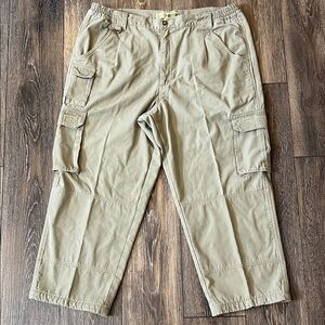 Cabelas Trail Hiker Flannel Lined Khaki Cargo Pants Mens Size 40